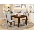 East West Furniture 3-Piece Dining Room Set in Antique Walnut/Grey