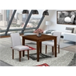 East West Furniture 3-Piece Dining Set for Small Spaces in Antique Walnut/Grey