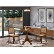East West Furniture Antique 3-Piece Kitchen Dining Set in Walnut Finish