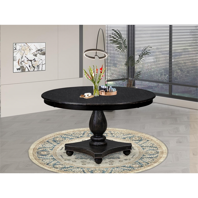 East West Furniture Ferris Modern Kitchen Table in Black Finish