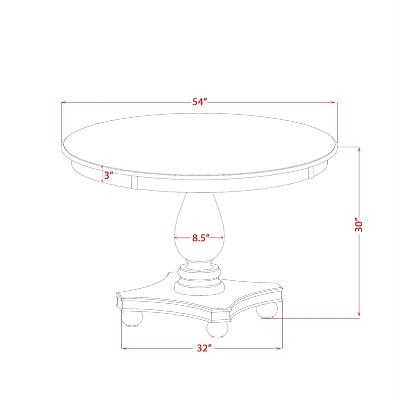 East West Furniture Ferris Modern Kitchen Table in Black Finish