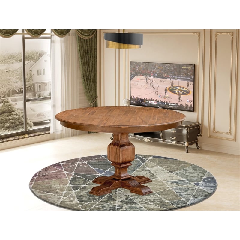East West Furniture Ferris Dining Room Table in Walnut Finish