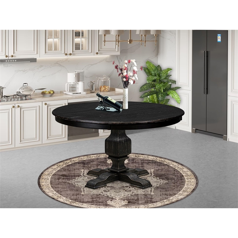 East West Furniture Ferris Dining Room Table in Black Finish