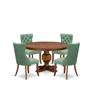 East West Furniture Ferris 5-Piece Dining Room Set in Walnut Finish