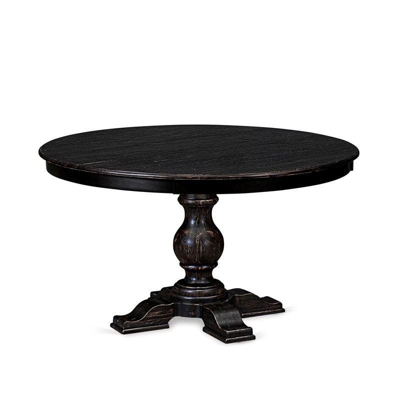 East West Furniture Ferris Wood Dining Table in Black Finish