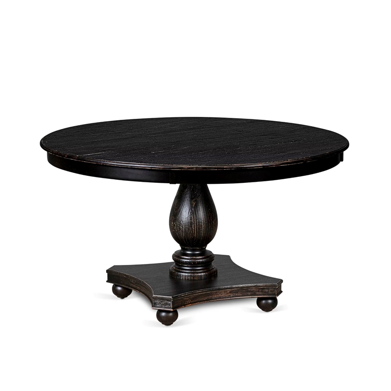 East West Furniture Ferris 5 Piece Round Dining Set in Black Finish