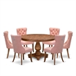 East West Furniture Ferris 7-Piece Kitchen Table Set in Walnut Finish