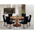 East West Furniture Ferris 7-Piece Kitchen Table Set in Walnut Finish