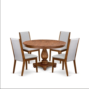 East West Furniture Ferris 5-Piece Dining Room Set in Walnut Finish