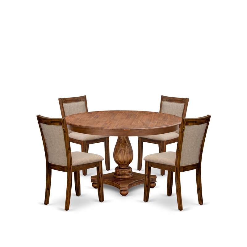 East West Furniture Ferris 5-Piece Kitchen Dining Set in Walnut Finish
