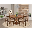 East West Furniture Ferris 7-Piece Mid-Century Kitchen Table Set in Walnut