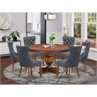 East West Furniture Ferris 7-Piece Kitchen Table Set in Walnut Finish