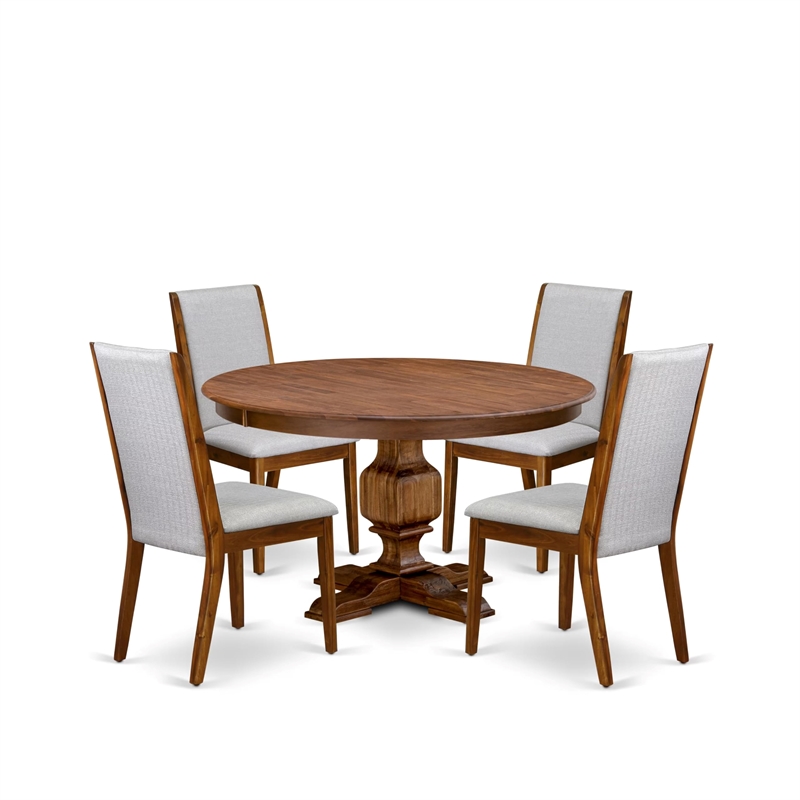 East West Furniture Ferris 5-Piece Modern Dining Set in Walnut Finish