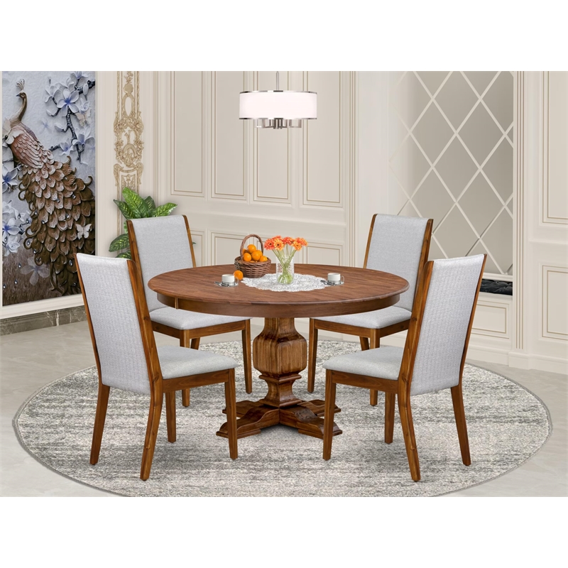 East West Furniture Ferris 5-Piece Modern Dining Set in Walnut Finish