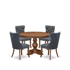 East West Furniture Ferris 5-Piece Modern Dining Set in Walnut Finish