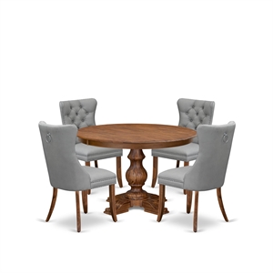 East West Furniture Ferris 5-Piece Modern Dining Set in Walnut Finish