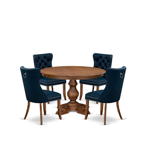 East West Furniture Ferris 5-Piece Kitchen Dining Set in Walnut Finish