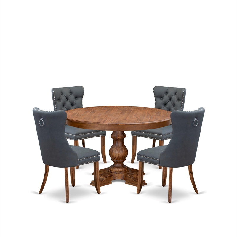 East West Furniture Ferris 5-Piece Dining Room Set in Walnut Finish