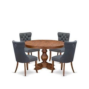 East West Furniture Ferris 5-Piece Dining Room Set in Walnut Finish