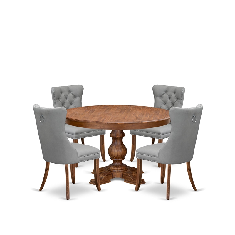 East West Furniture Ferris 5-Piece Kitchen Dining Set in Walnut Finish