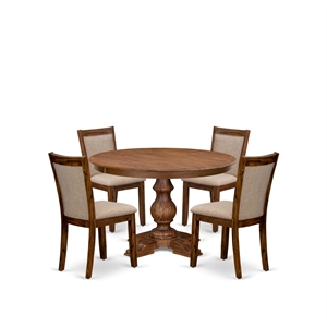 East West Furniture Ferris 5-Piece Kitchen Dining Set in Walnut Finish