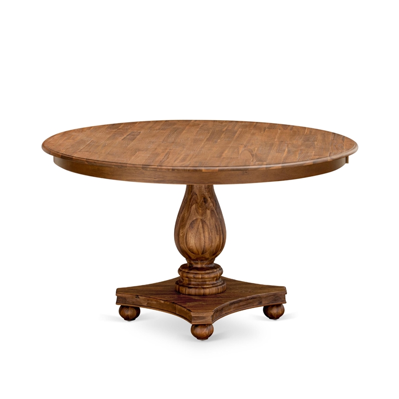 East West Furniture Ferris 5 Piece Round Kitchen Table Set in Walnut Finish