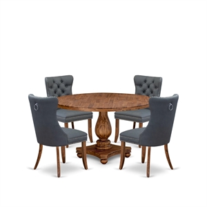 East West Furniture Irving 5-Piece Dining Room Set in Walnut Finish