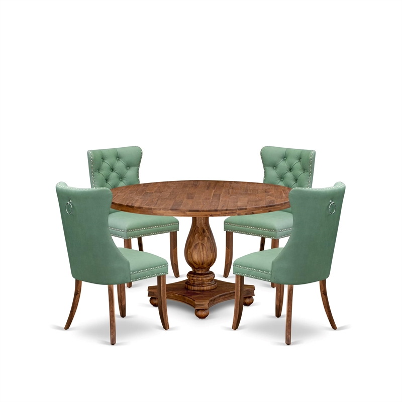 East West Furniture Irving 5-Piece Modern Dining Set in Walnut Finish