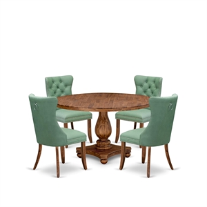 East West Furniture Irving 5-Piece Modern Dining Set in Walnut Finish