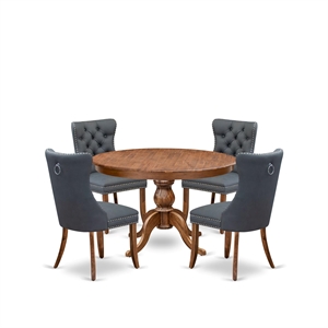 East West Furniture Ferris 5-Piece Kitchen Dining Set in Walnut Finish