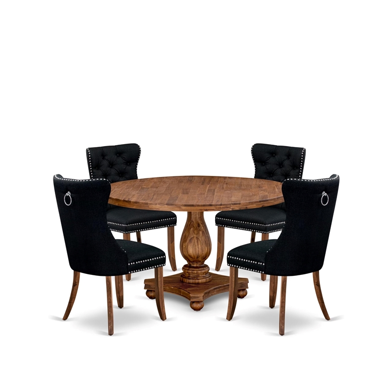 East West Furniture Irving 5-Piece Modern Dining Set in Walnut Finish