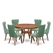 East West Furniture Ferris 7-Piece Kitchen Table Set in Walnut Finish