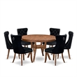 East West Furniture Ferris 7-Piece Kitchen Table Set in Walnut Finish