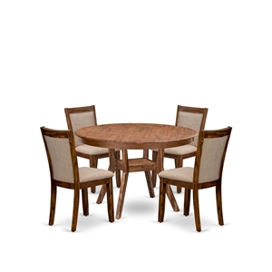 East West Furniture Ferris 5-Piece Modern Dining Set in Walnut Finish