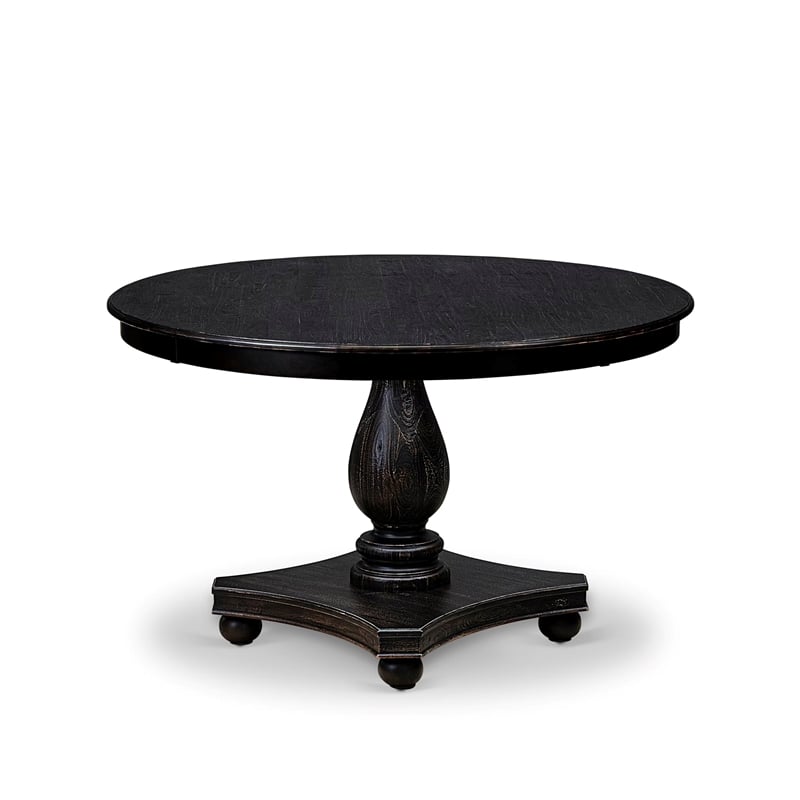 East West Furniture Ferris Mid Century Dining Table in Black Finish