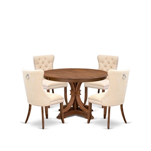 East West Furniture Ferris 5-Piece Kitchen Dining Set in Walnut Finish