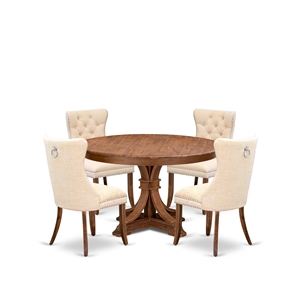 East West Furniture Ferris 5-Piece Modern Dining Set in Walnut Finish