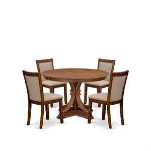 East West Furniture Ferris 5-Piece Modern Dining Set in Walnut Finish