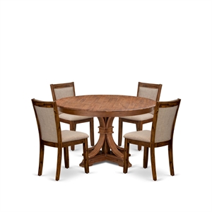 East West Furniture Ferris 5-Piece Kitchen Dining Set in Walnut Finish