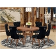 East West Furniture Ferris 7-Piece Kitchen Table Set in Walnut Finish