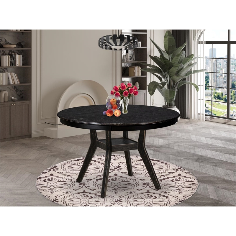 East West Furniture Ferris Modern Dining Table in Black Finish