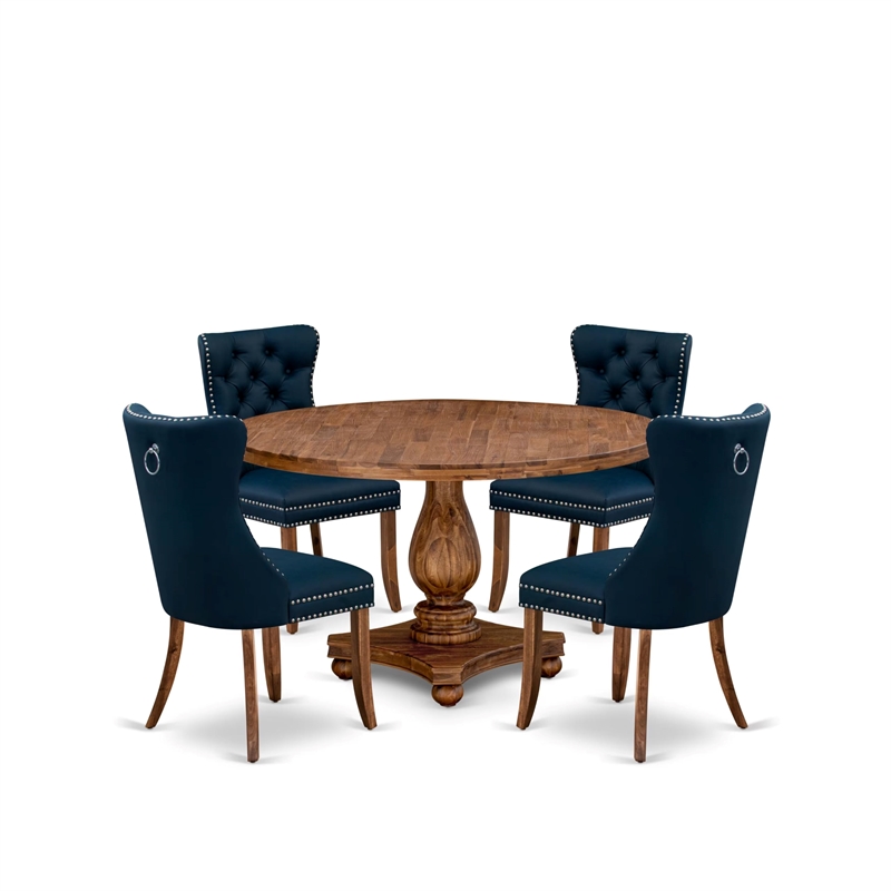 East West Furniture Irving 5-Piece Dining Room Set in Walnut Finish