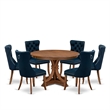 East West Furniture Ferris 7-Piece Kitchen Table Set in Walnut Finish