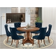 East West Furniture Ferris 7-Piece Kitchen Table Set in Walnut Finish