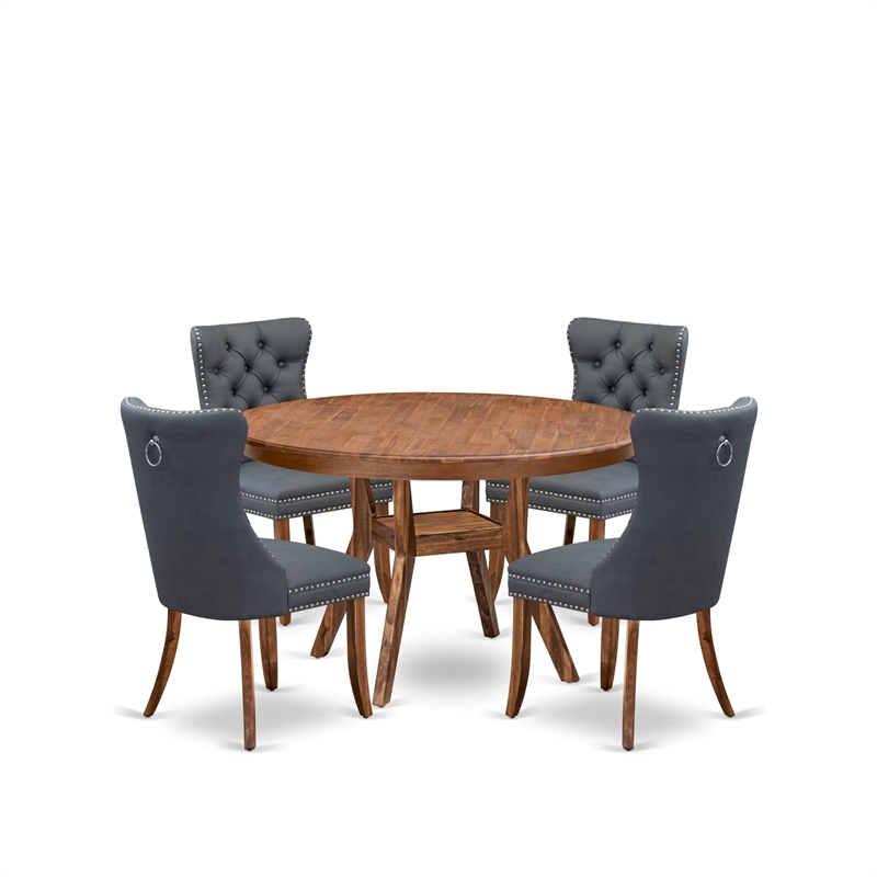 East West Furniture Ferris 5-Piece Kitchen Dining Set in Walnut Finish