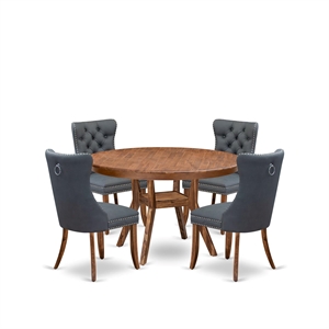 East West Furniture Ferris 5-Piece Kitchen Dining Set in Walnut Finish