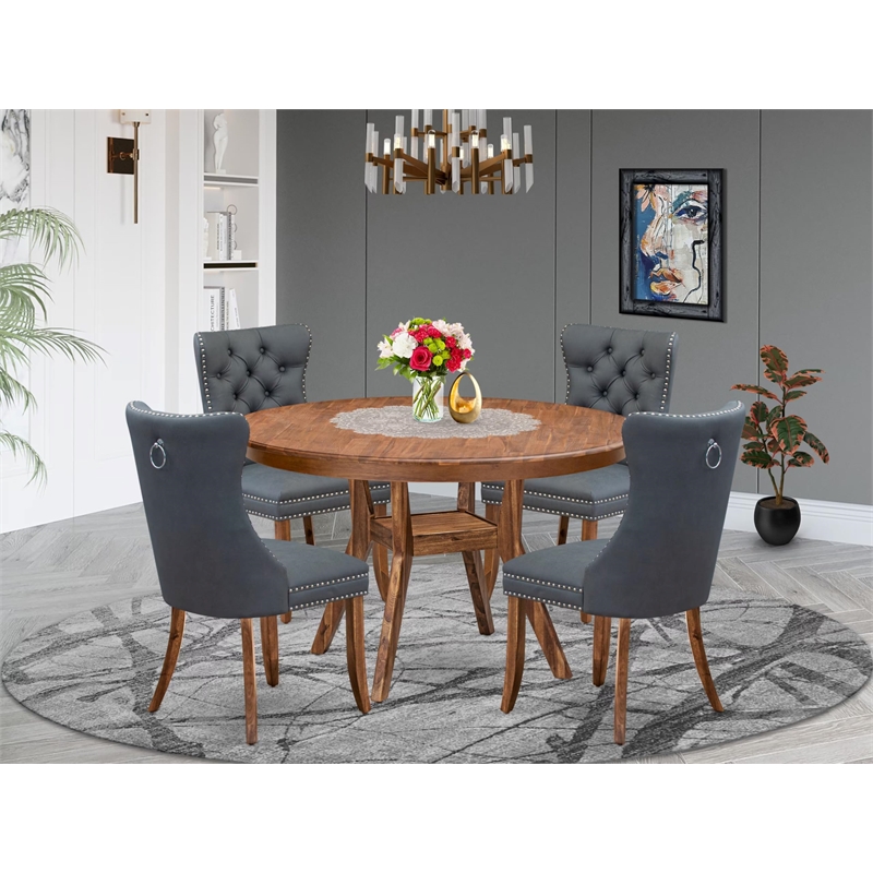 East West Furniture Ferris 5-Piece Kitchen Dining Set in Walnut Finish