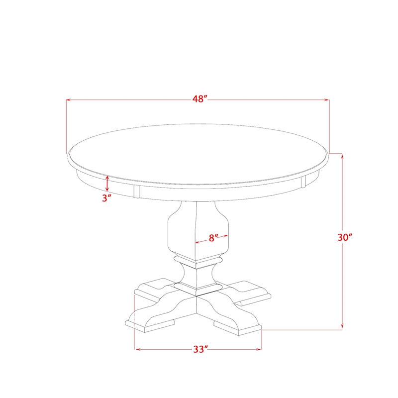 East West Furniture Ferris Wooden Dining Table in Black Finish