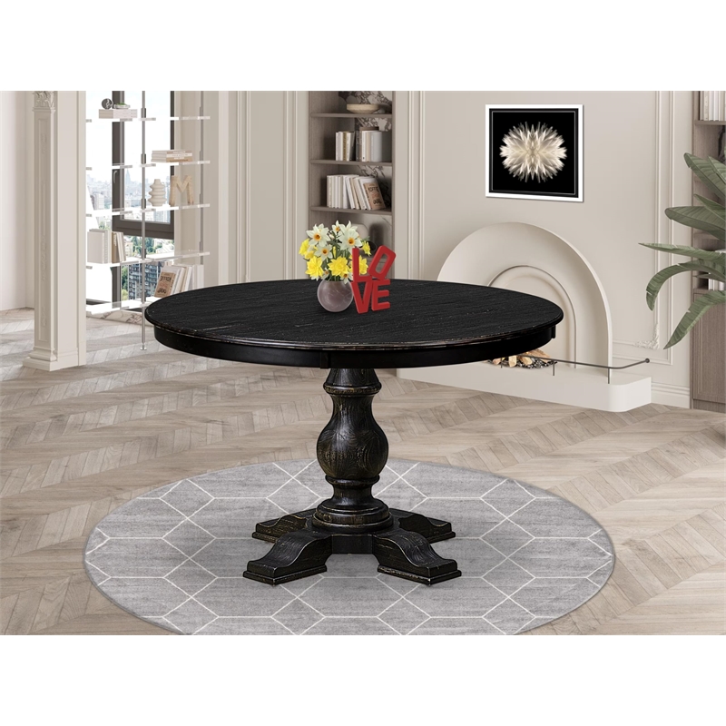 East West Furniture Ferris Dining Room Table in Black Finish