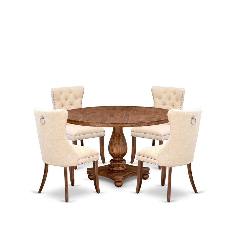 East West Furniture Irving 5-Piece Modern Dining Set in Walnut Finish